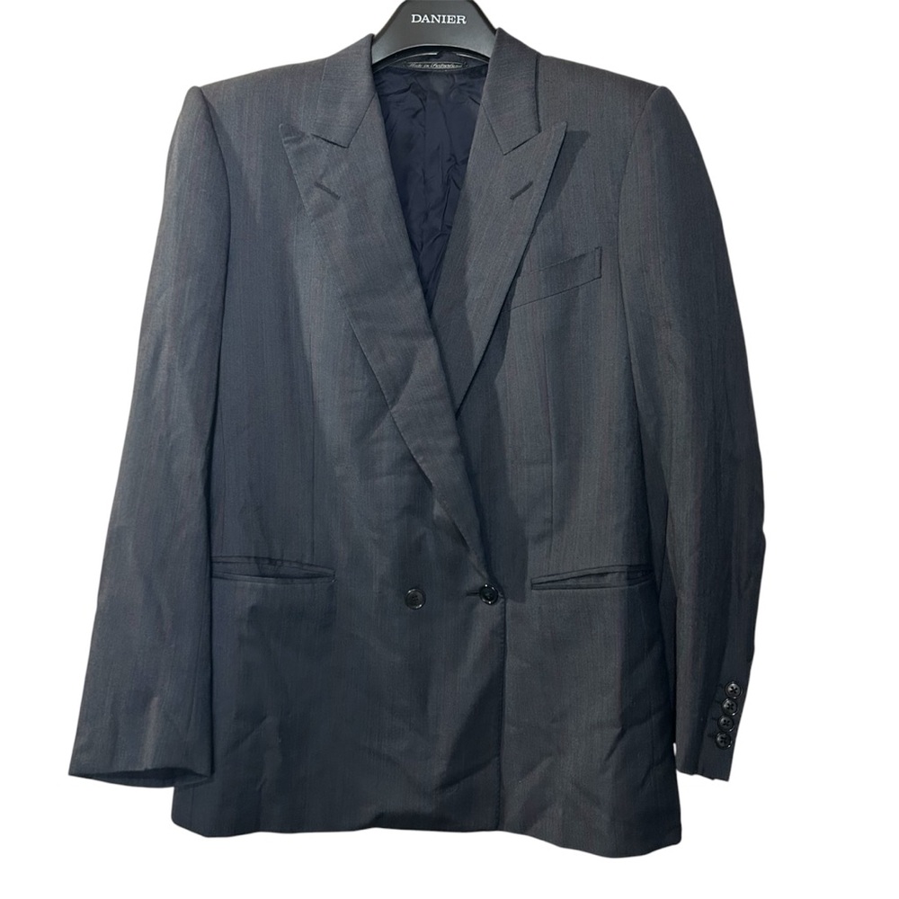 VTG Ermenegildo Zegna Mens Double Breasted Suit Blazer Medium Navy Switzerland